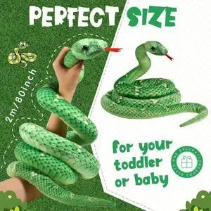 2 Pcs 80 Inch Giant Stuffed Snake Plush Toys - Realistic Boa Constrictor For Prank Decor